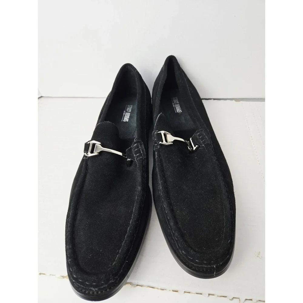 Men's Shoes‎ Stacy Adams Neville Suede Slip On Loafer Size 14M Black